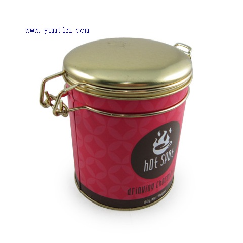 Rectangular shaped coffee tin box with air-tight ai