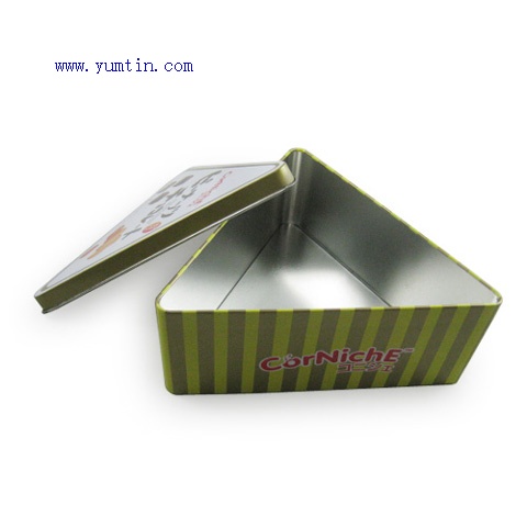 Triangle shaped chocolate tin box
