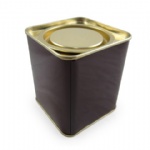 Square shaped press lid tea tin box